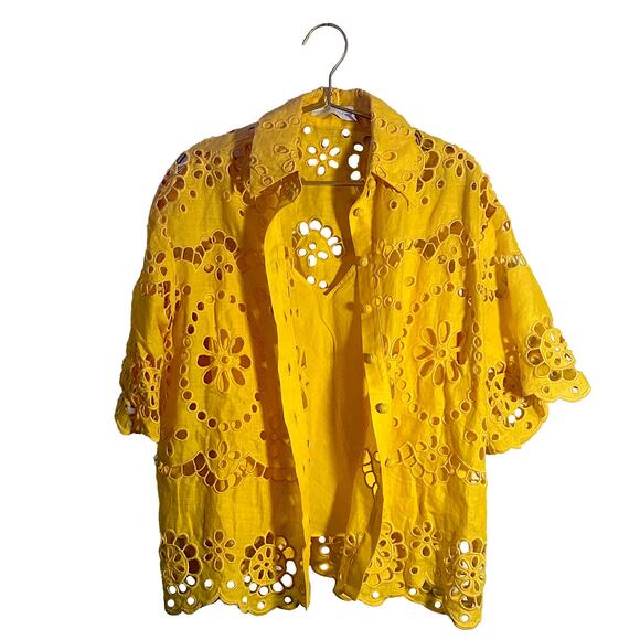 Zimmerman Pot Embroidered linen shirt + slip and belted pants - Picture 1 of 2